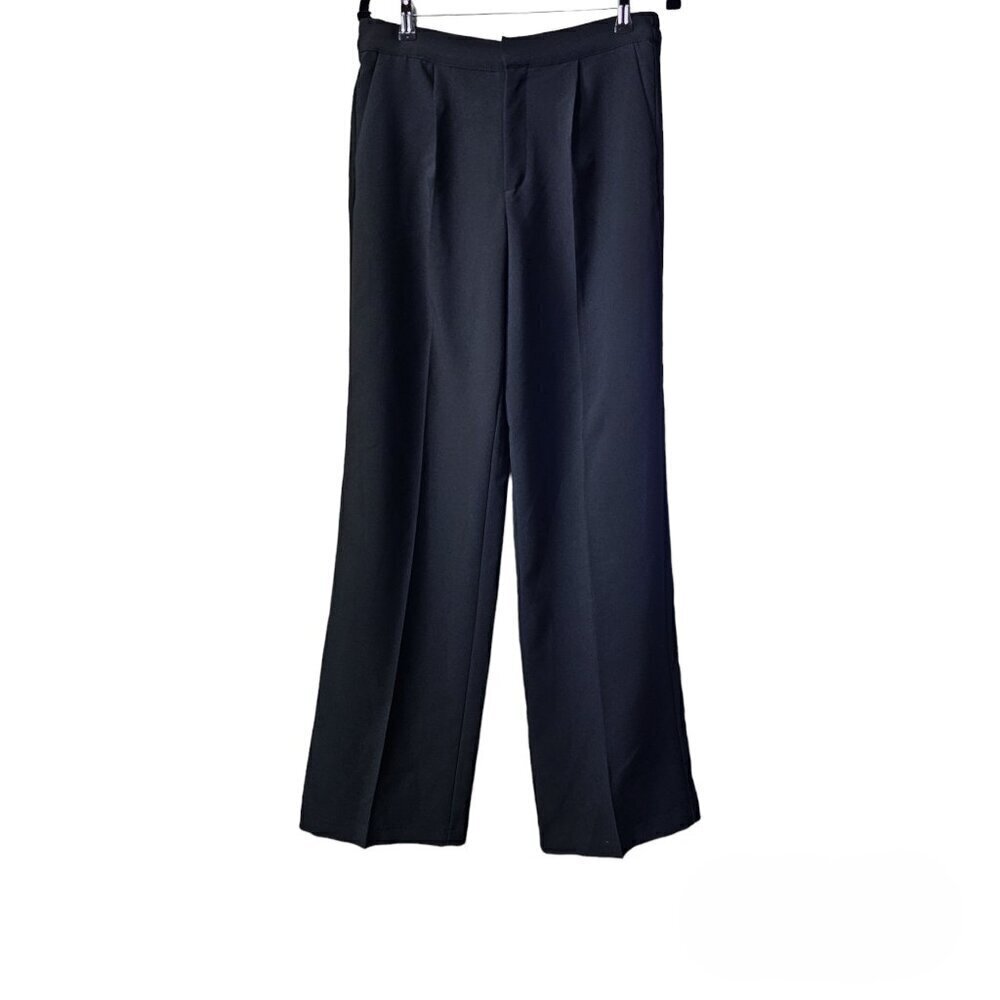 Love Tree Pleated Front High Waist Black Dress Trouser Pants NEW